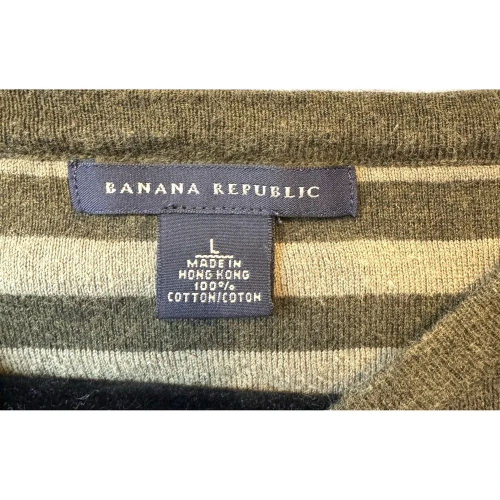 Banana‎ Republic Cotton Crewneck Sweater Mens Large Olive Green Gorpcore Preppy